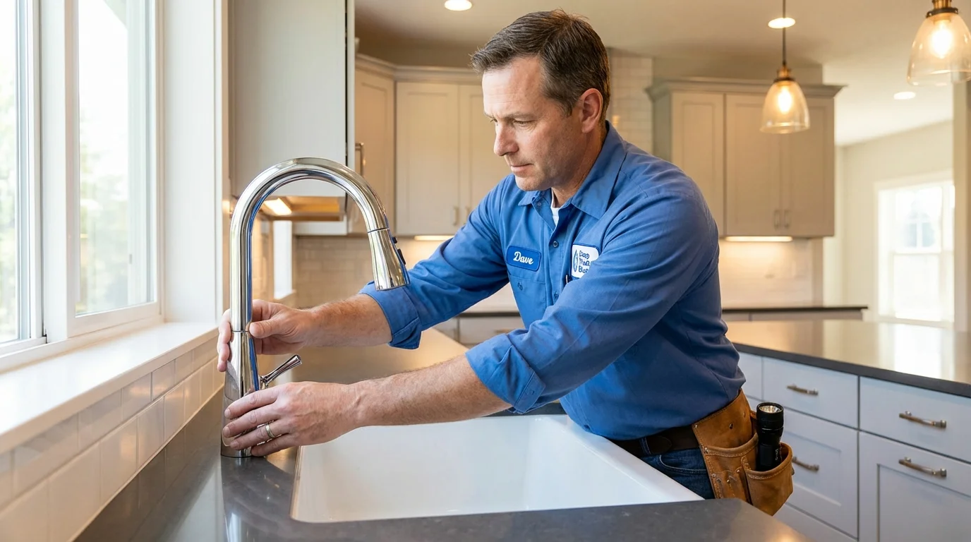 Kitchen faucet installation by Johns Plumbing LLC in Mattituck